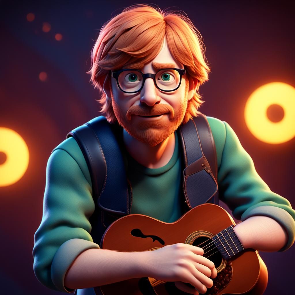 Trey Anastasio as Pixar-Style 3D Concept Art