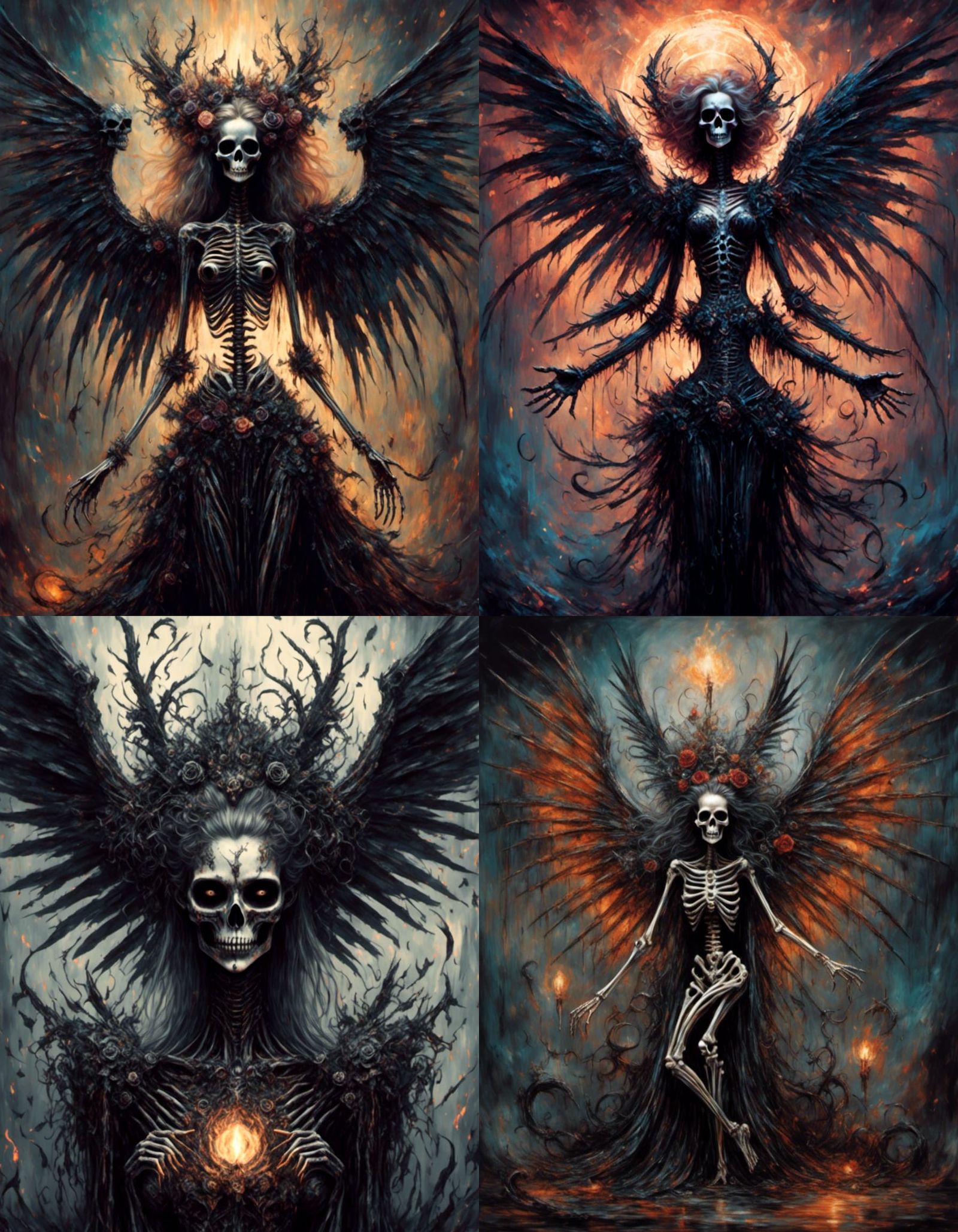 Skeleton Bursting from Hell with Halo Light