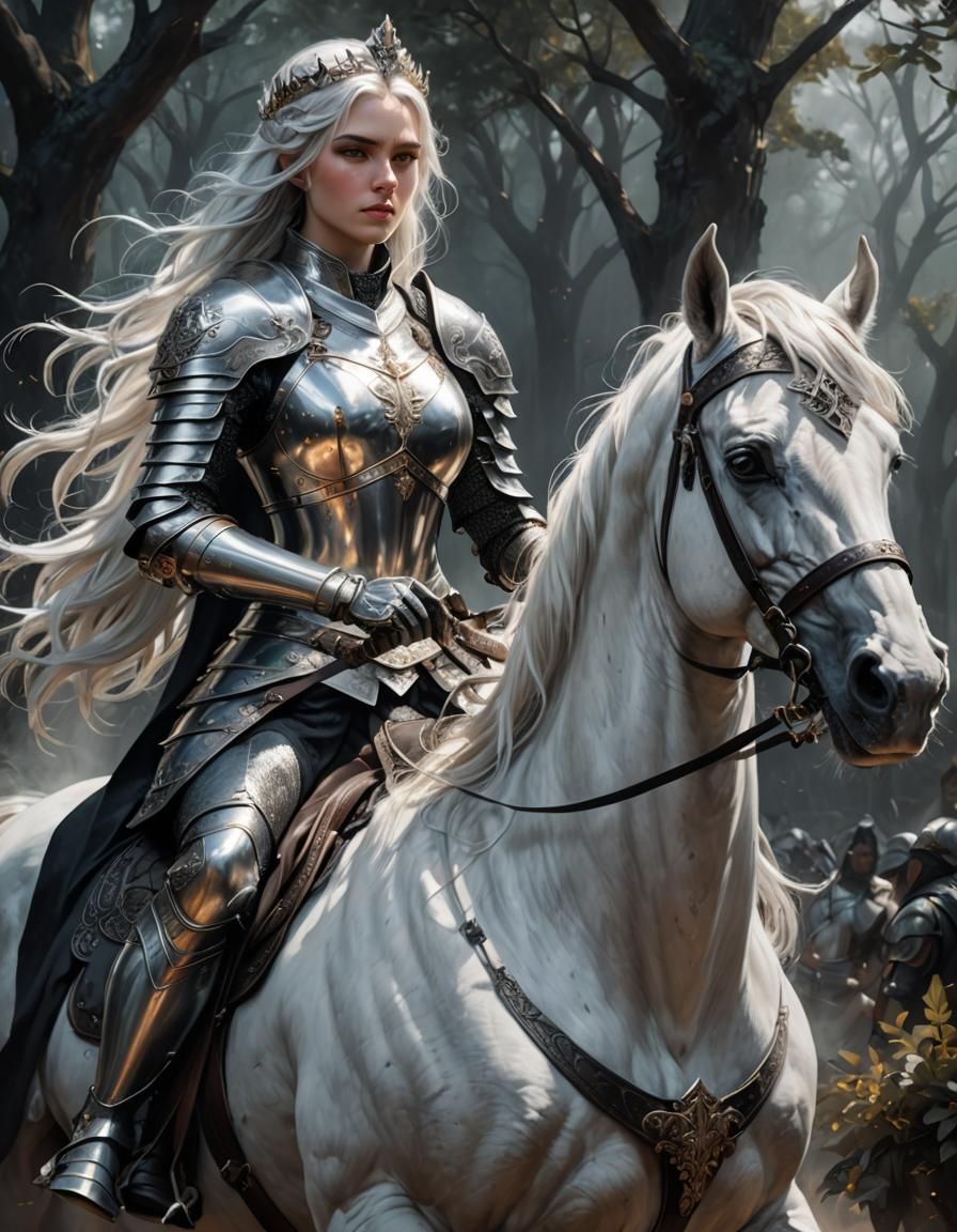 Proud Knight in Dark Armor, Hyperdetailed Airbrush Art