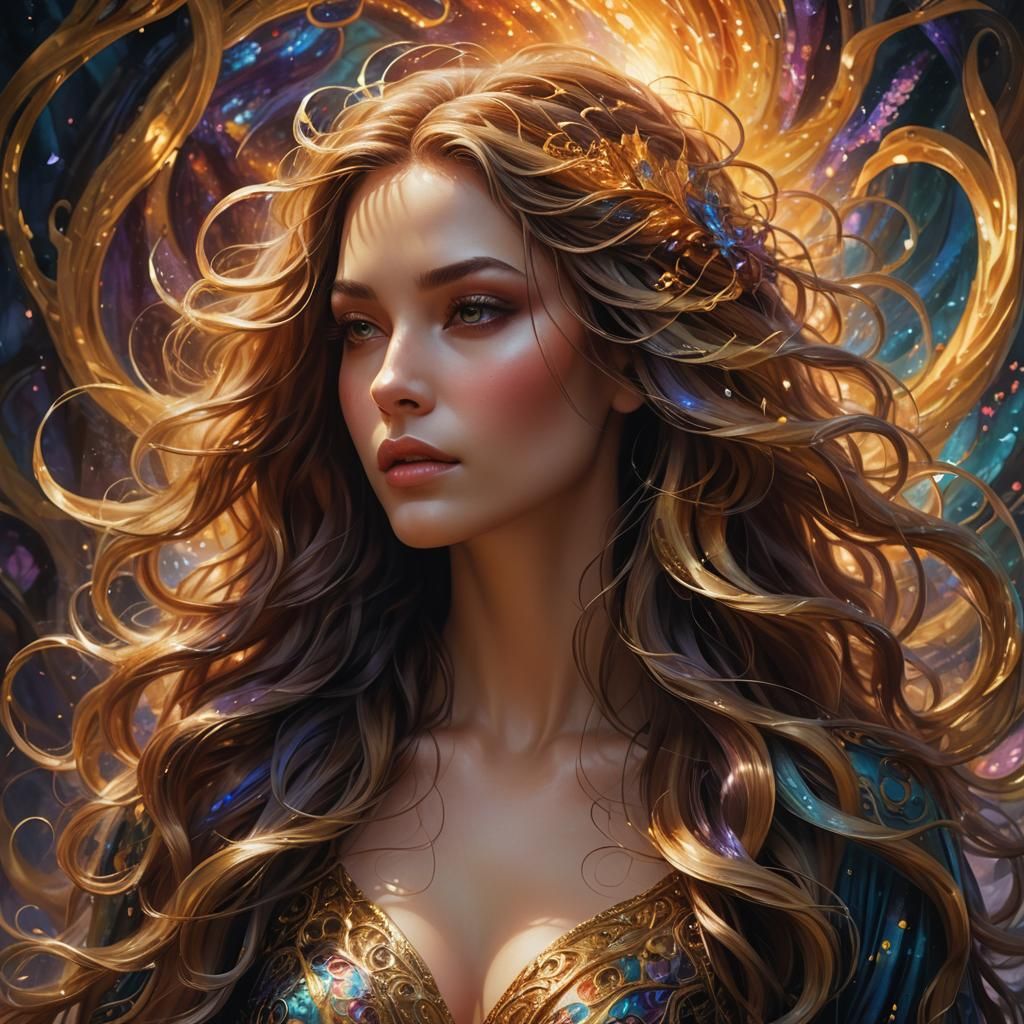 Mystical Woman Portrait in Dreamlike Fantasy Art