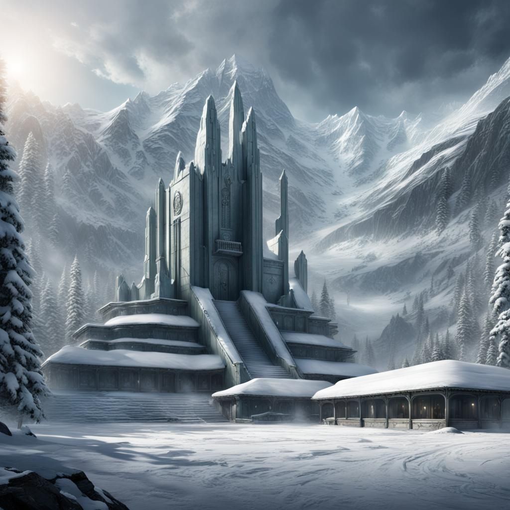 Epic Snowy Hunger Games Arena: Digital Matte Painting