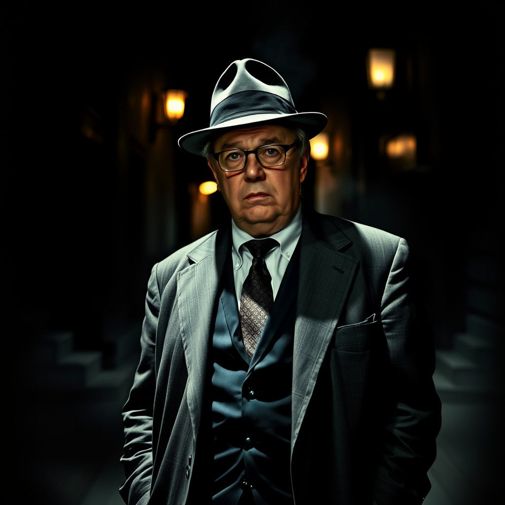 John Candy as Film Noir Character