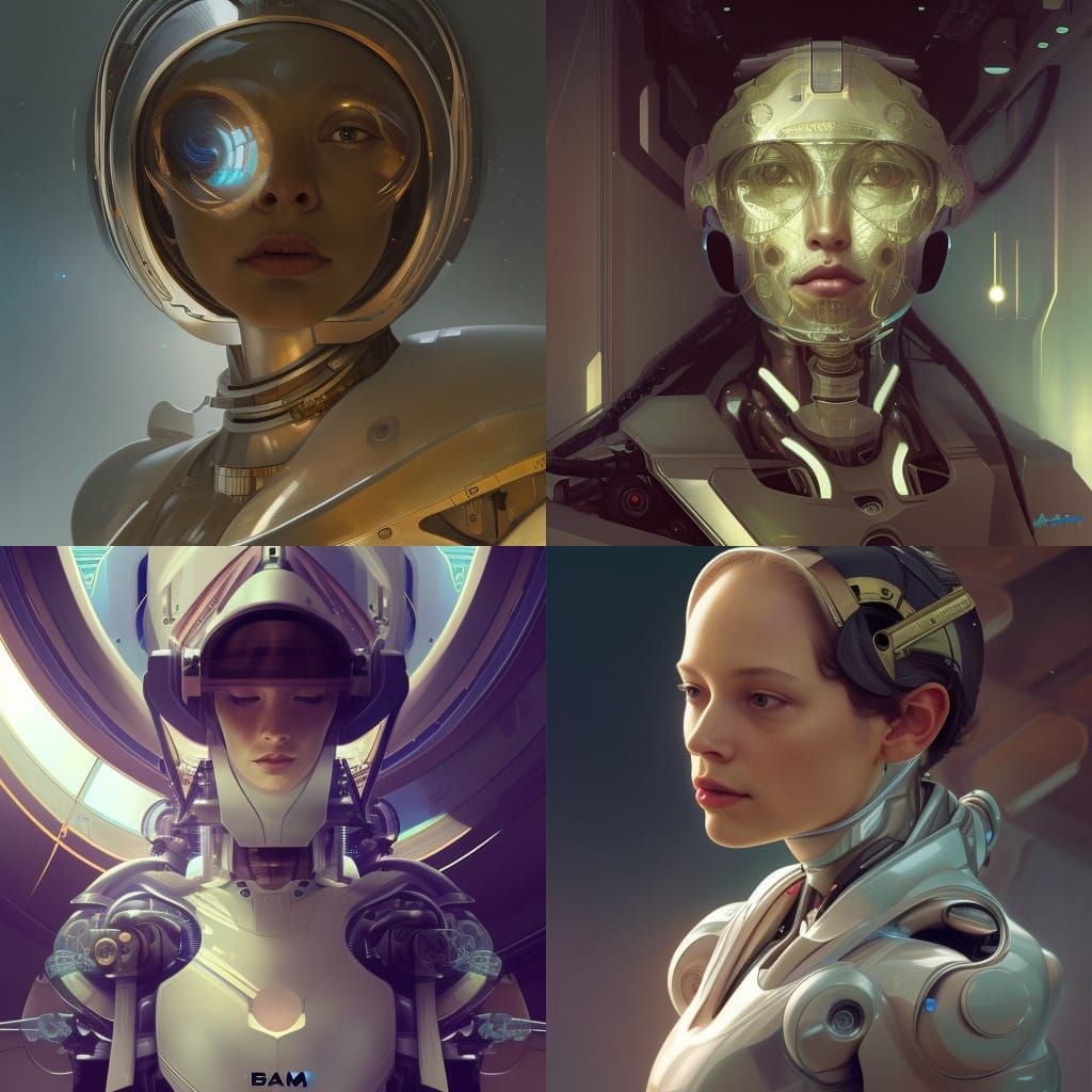 AI Robots in Spaceship Engineering: Detailed Portrait