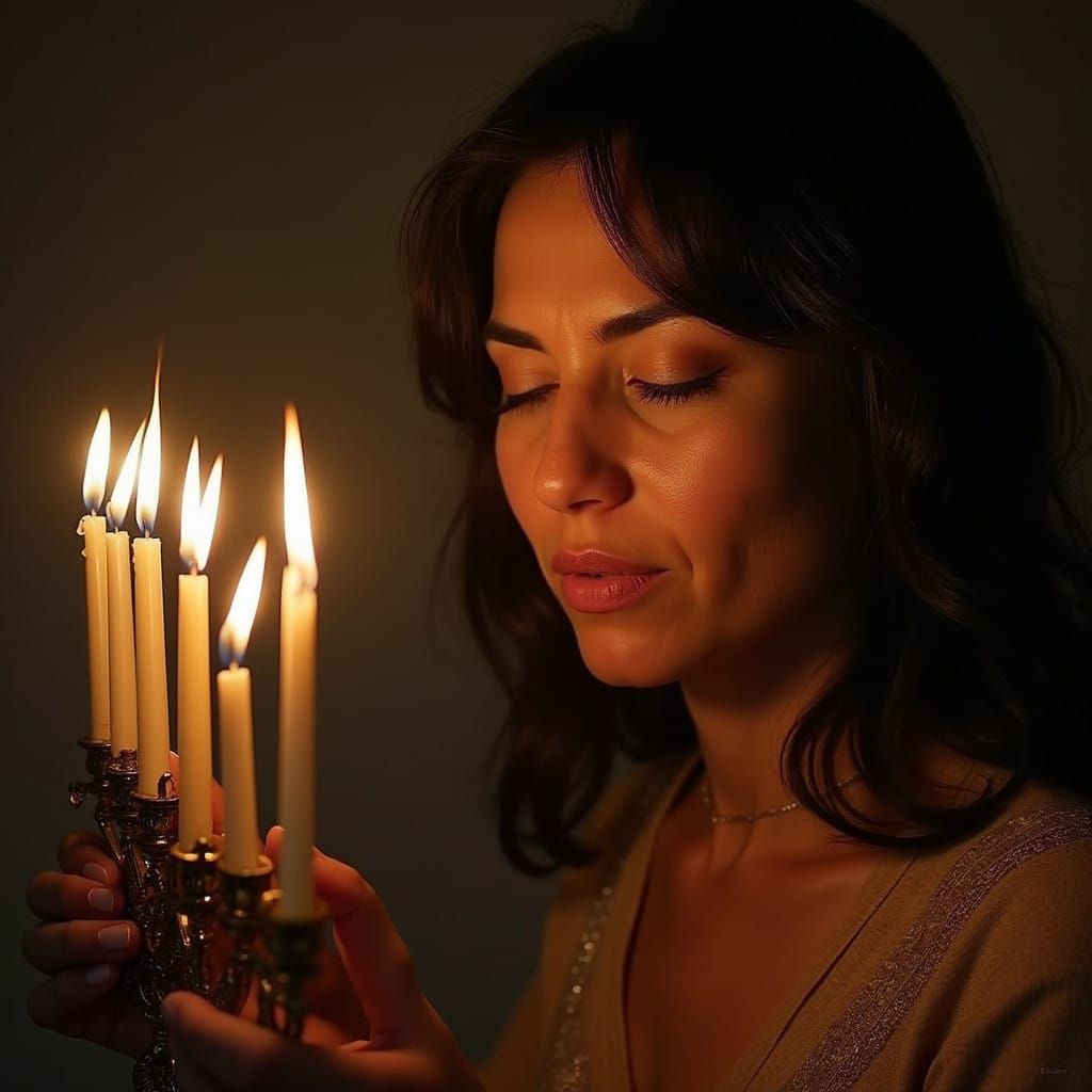 Glowing Moment of Serenity in Hyper-Realistic Portraiture