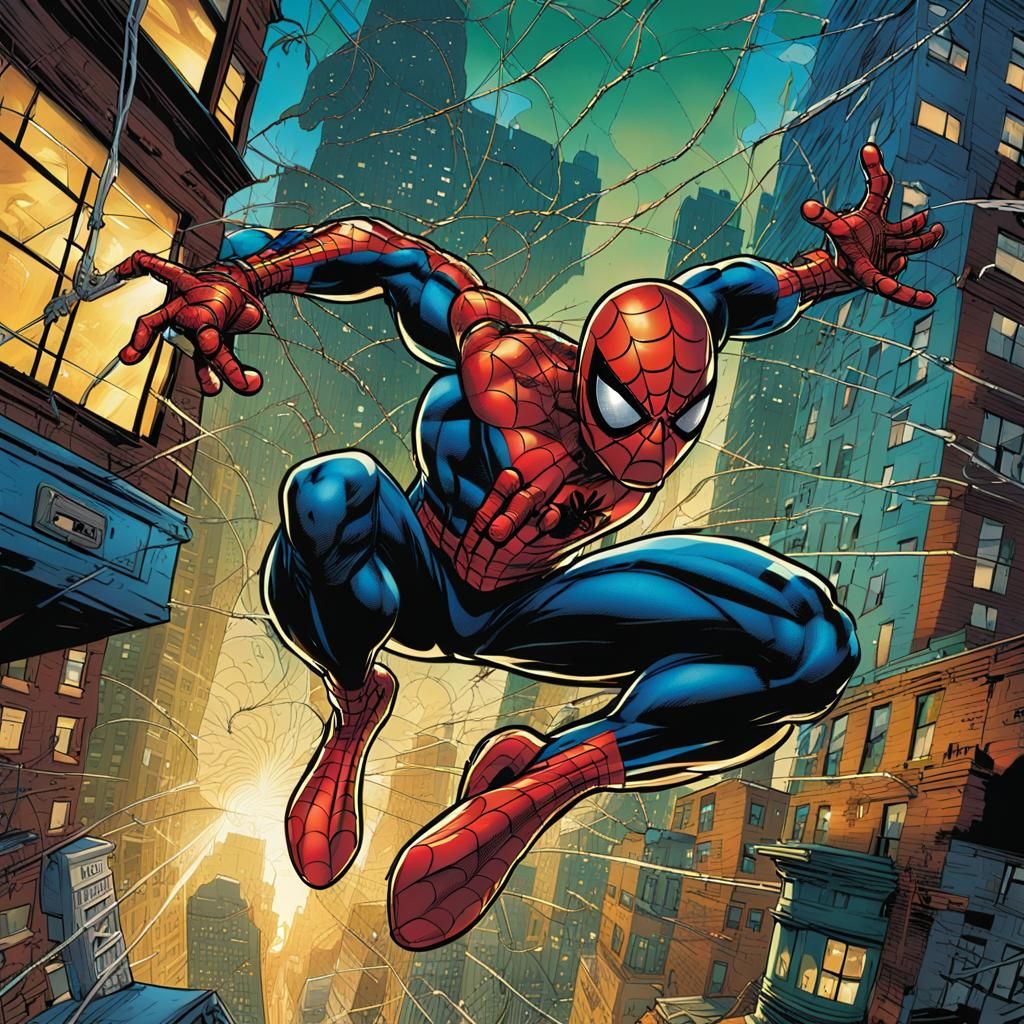 Spiderman Saves the World: Dynamic Comic Art