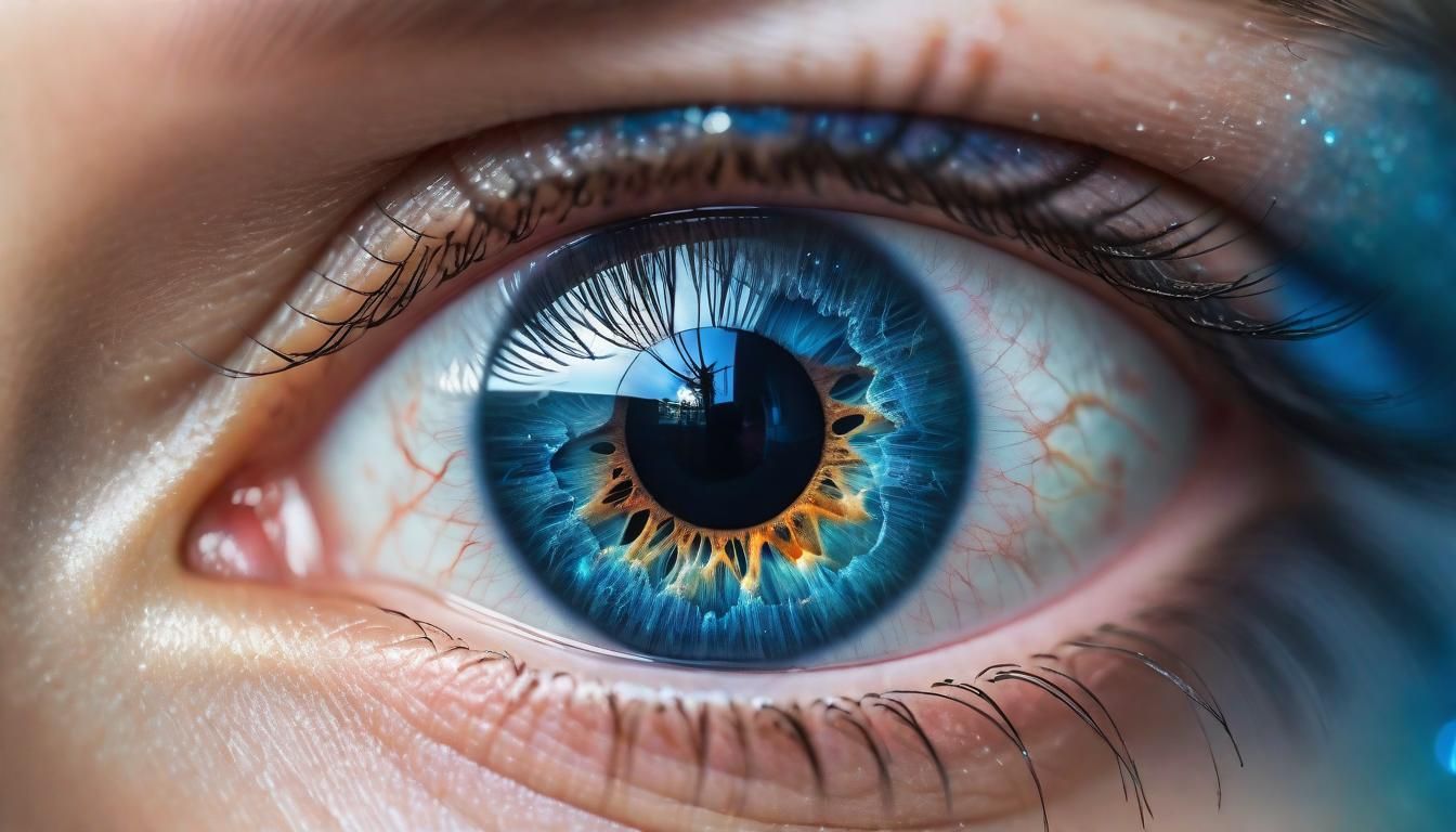 Galaxy Eye Double Exposure Macro Photograph