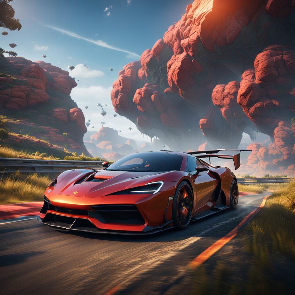 Realistic Supercar Racing Game in Detailed Matte Style