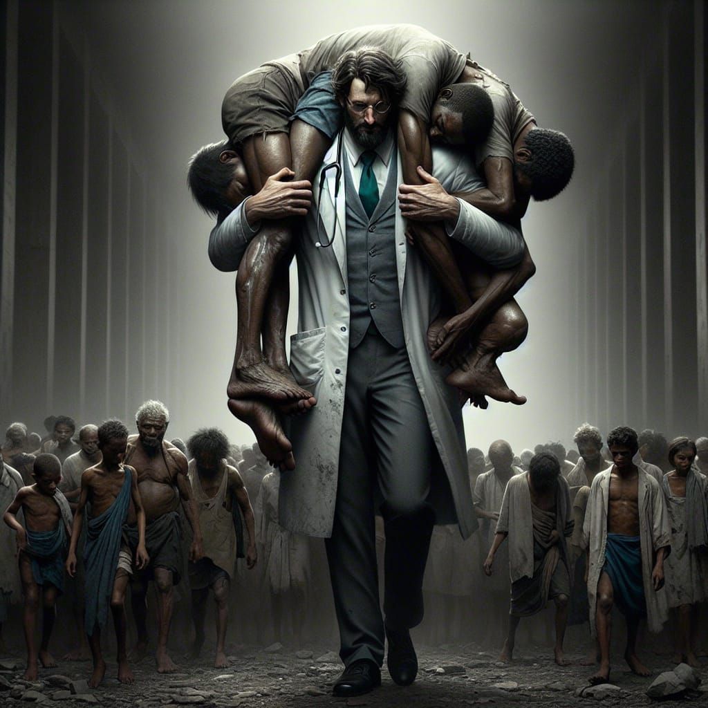 Surreal Doctor Carries Burdens of the World in Dark Photorea...