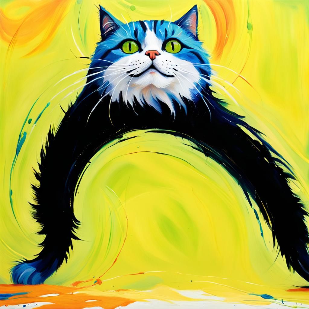 Painting of a Meme Cat with legs 😸🎨