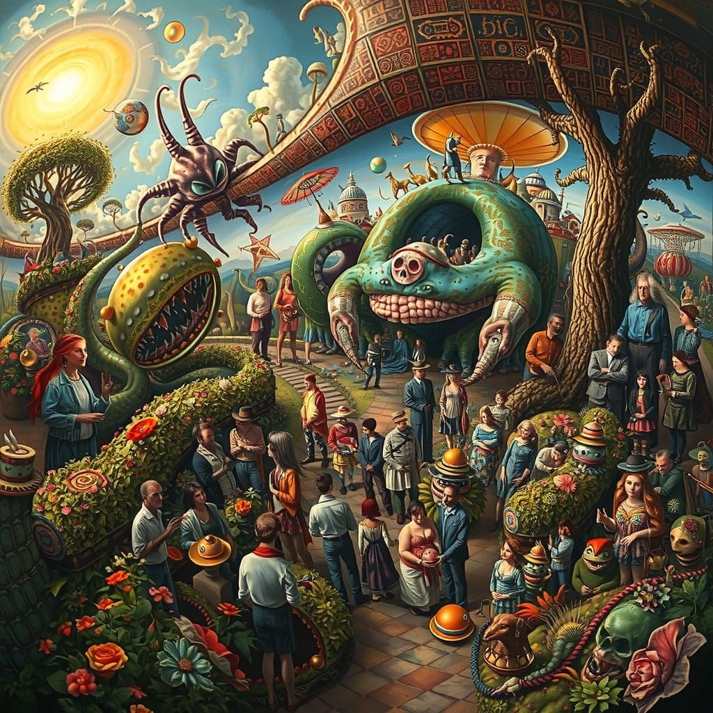 Surreal Dreamscape Garden in a Fantastical, Eerie Aesthetic