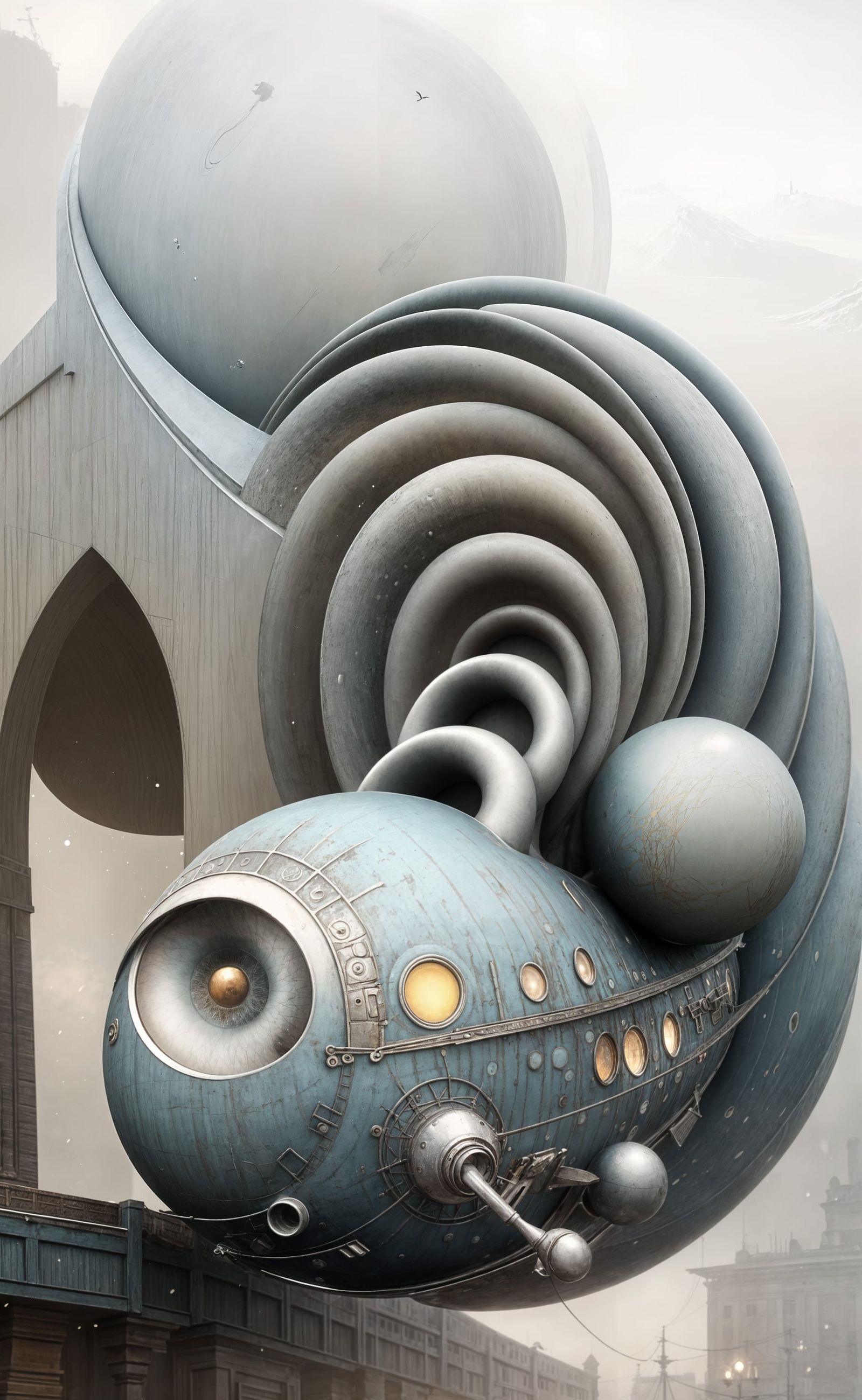 Abstract Silver Blending Cycles in Magical Realism