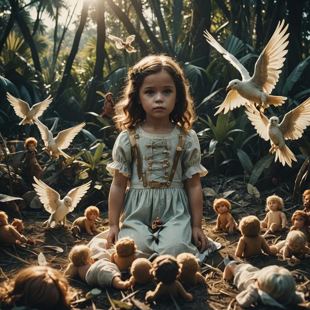 Angels and Dolls Lost in Paradise: A Cinematic Still