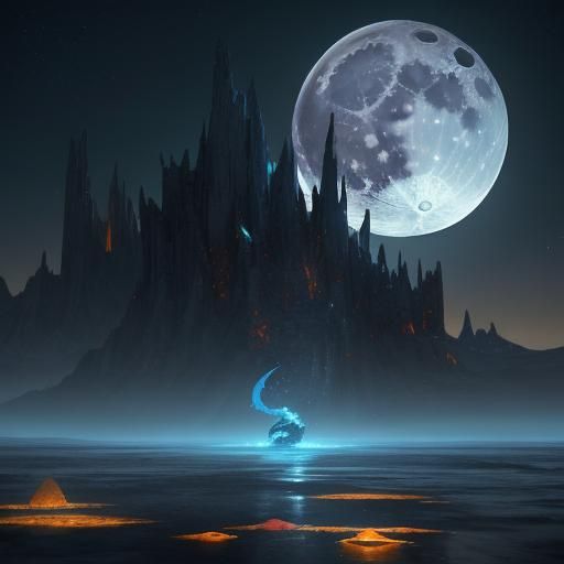 Musical Moon: Sci-Fi Splash Screen in Warm Hues