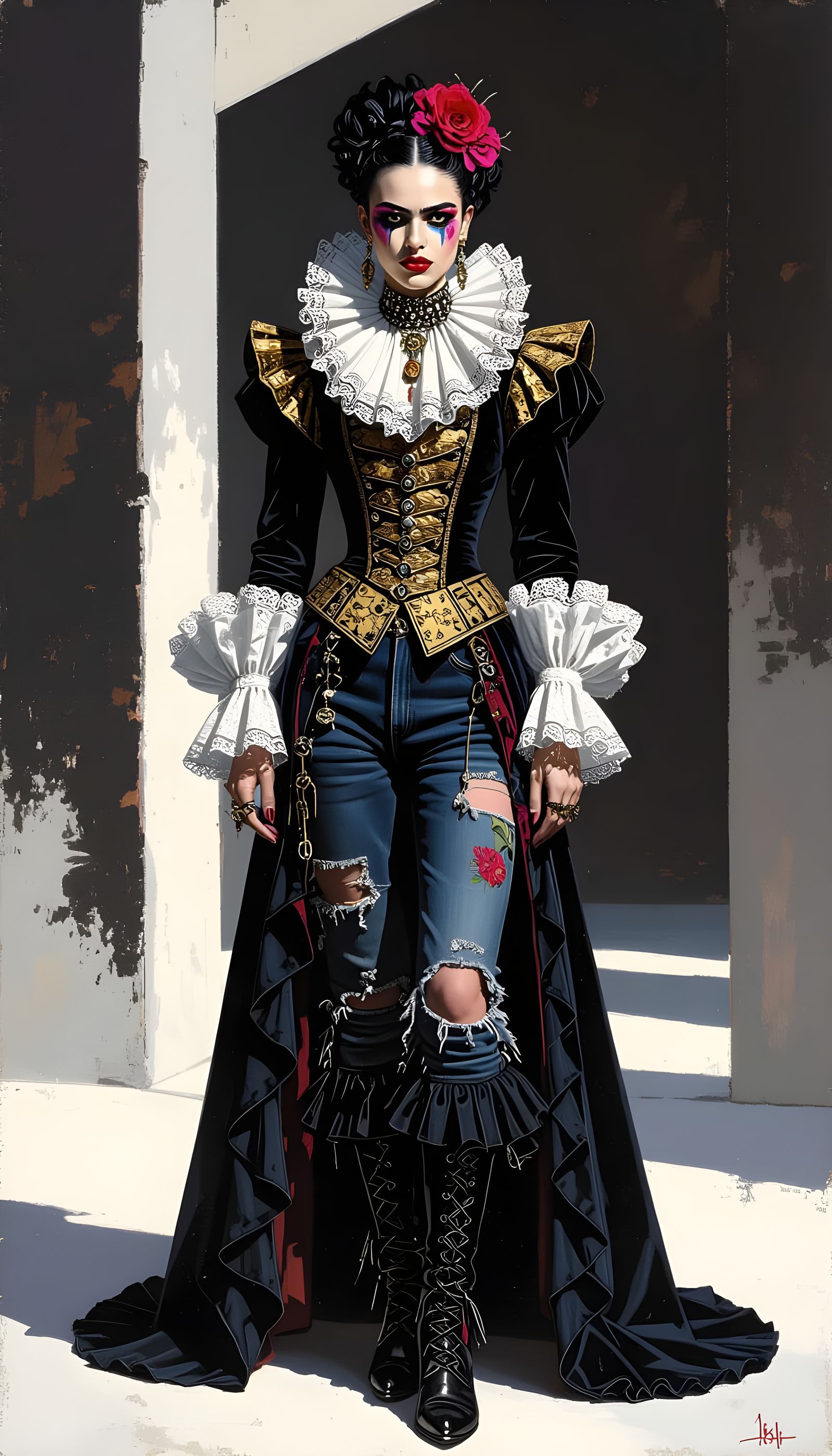 Punk Renaissance Noble Revolt Oil Painting