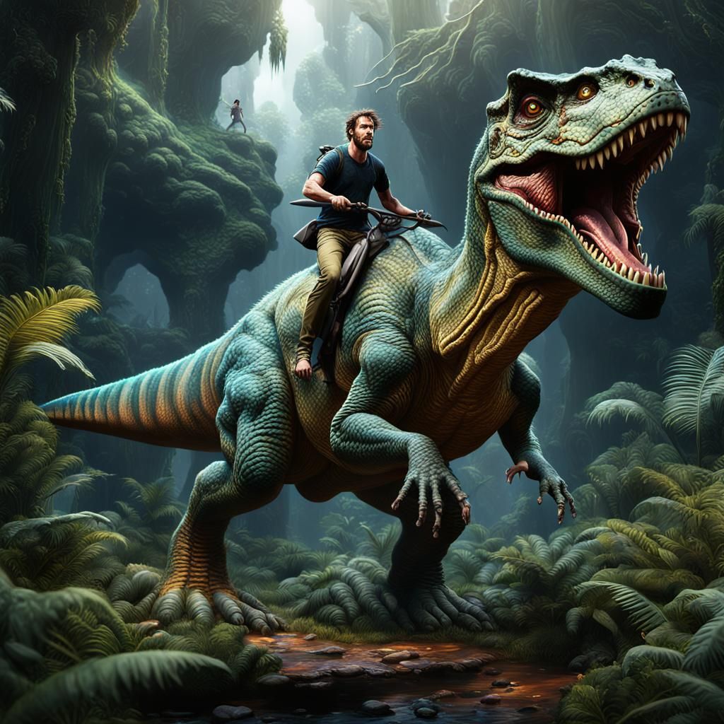 Adam and Eve Ride a Dinosaur