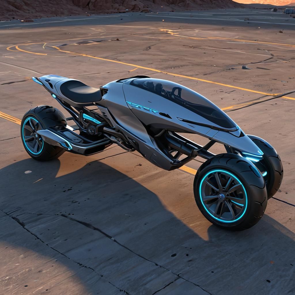 Futuristic Hover Bike Concept in Sci-Fi Style