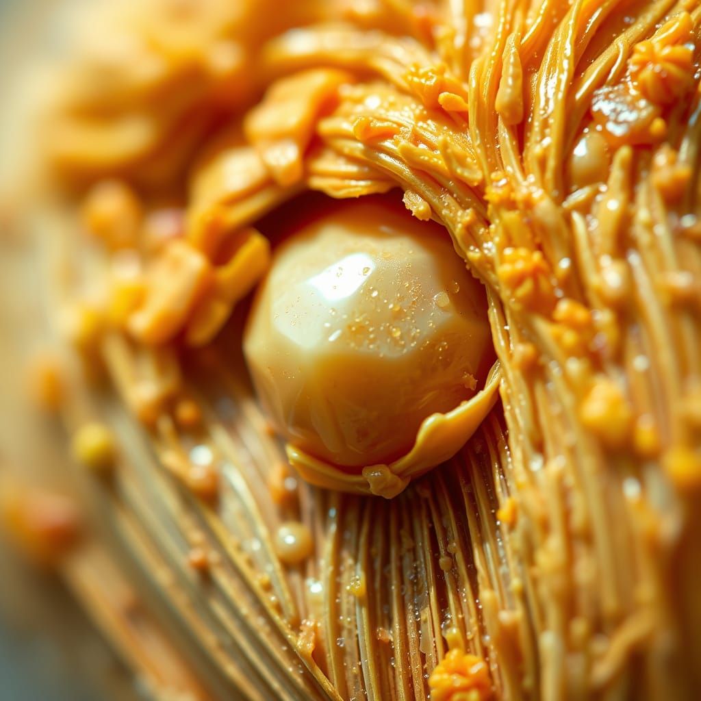 Impasto Oil Painting Macro Shot with Tactile Realism