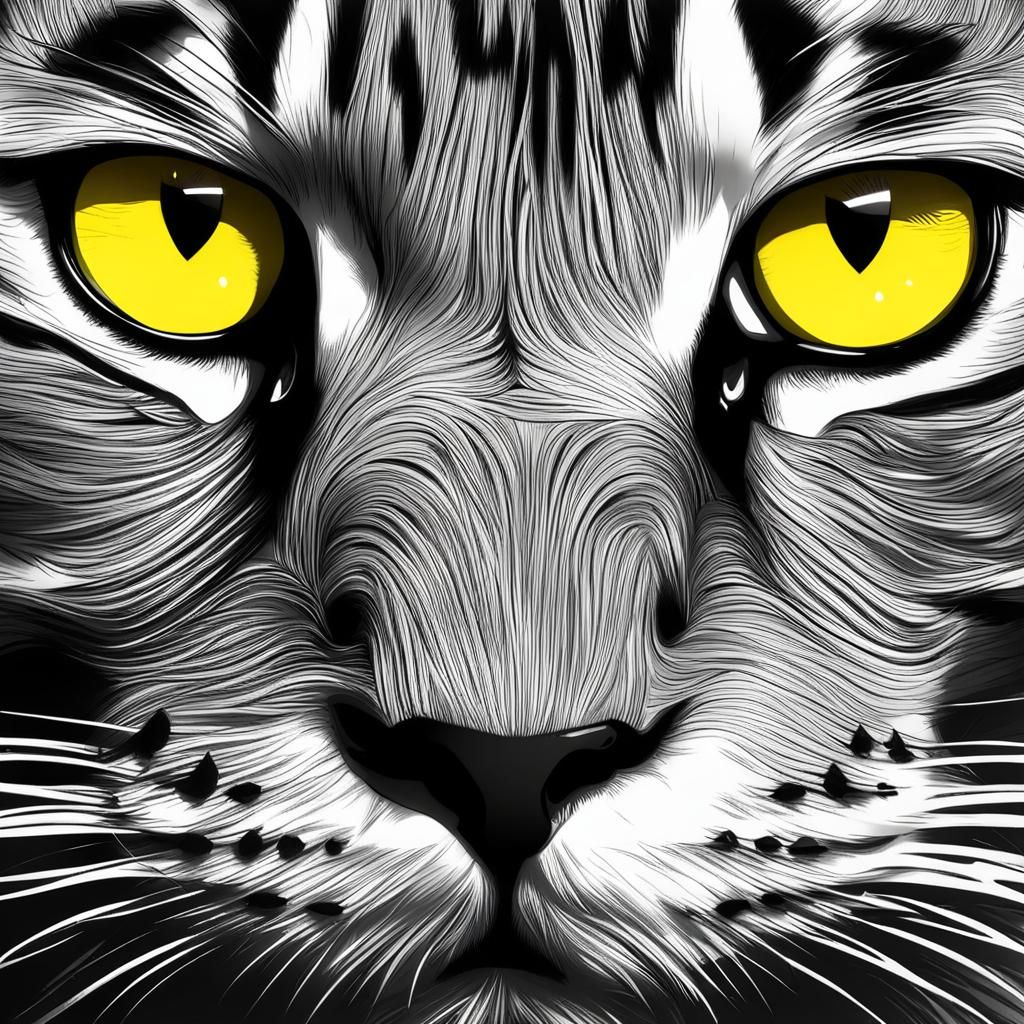 Intense Yellow Eyes Stare