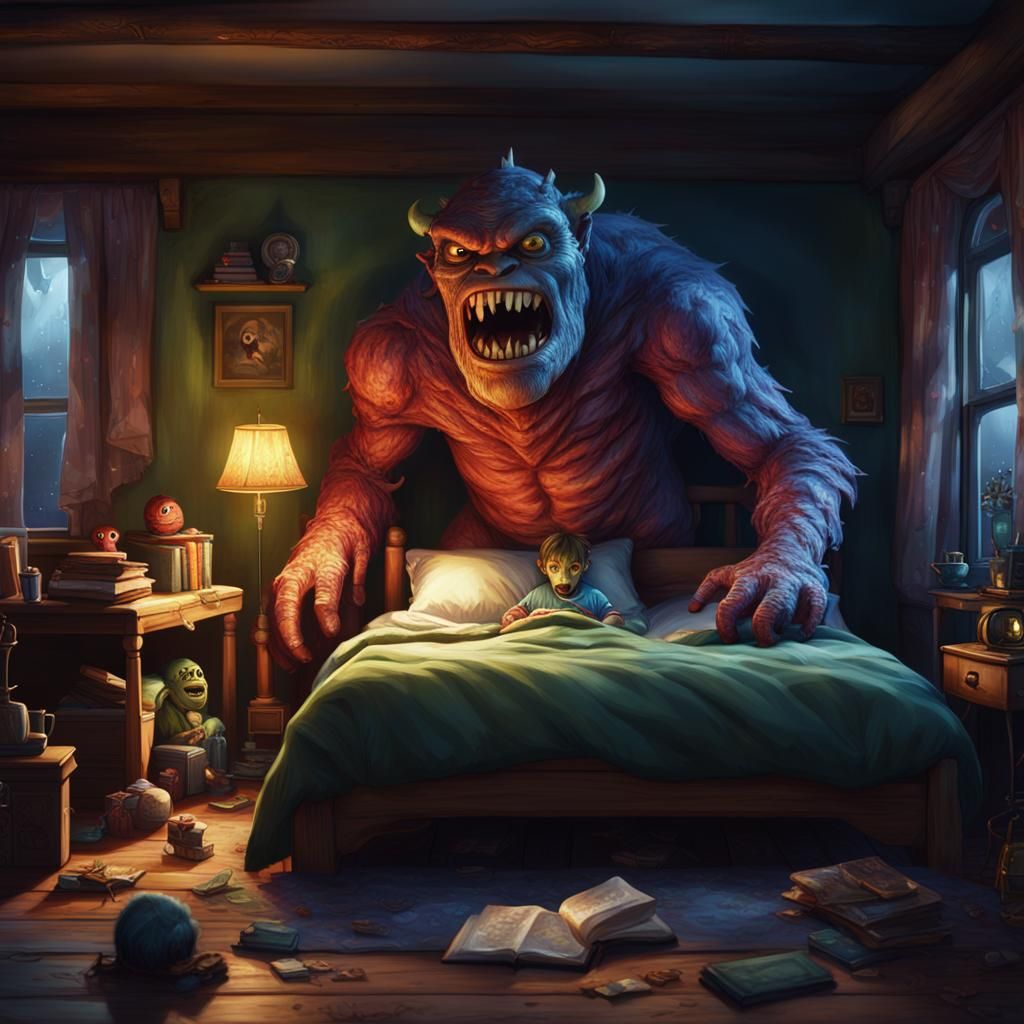 Monster Bedtime Story with Hidden Human