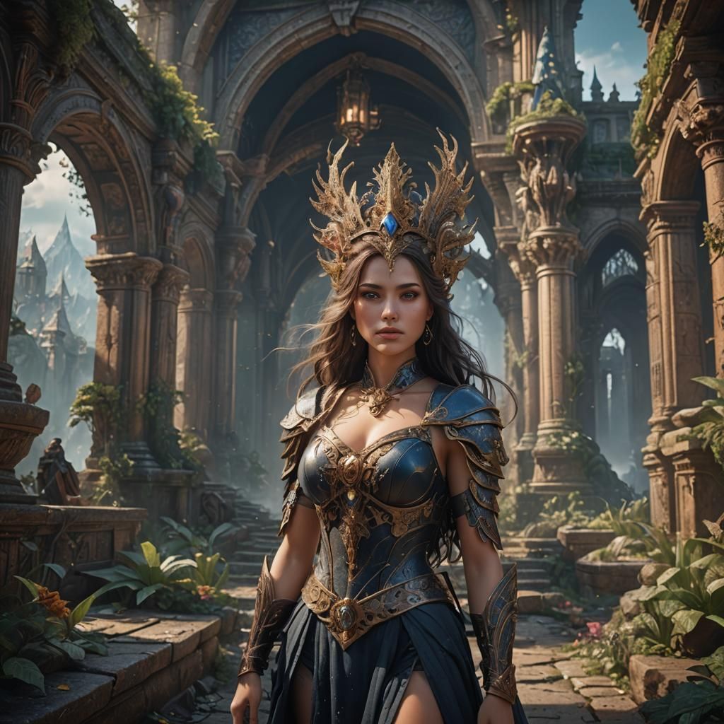 Beautiful Female Model in Detailed Fantasy Concept Art