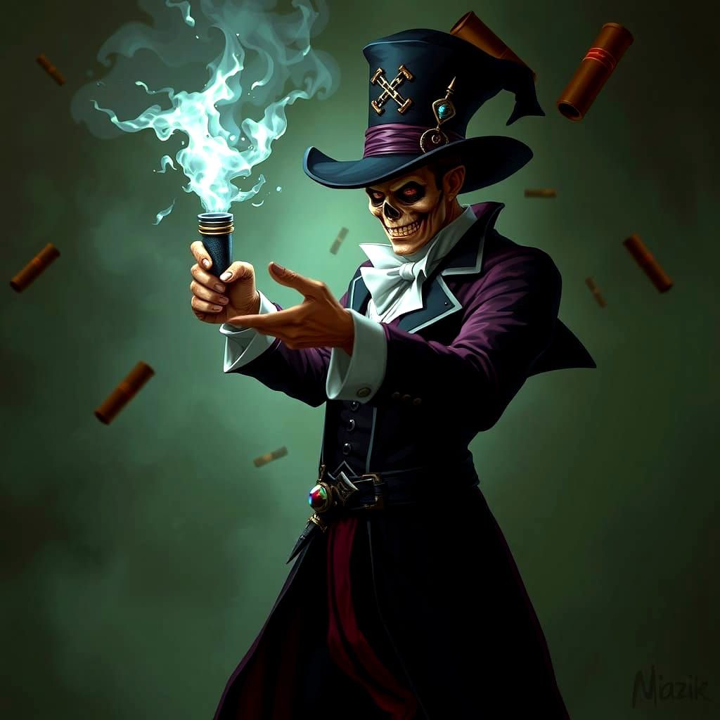 Surreal Turncoat Magician in Darkness