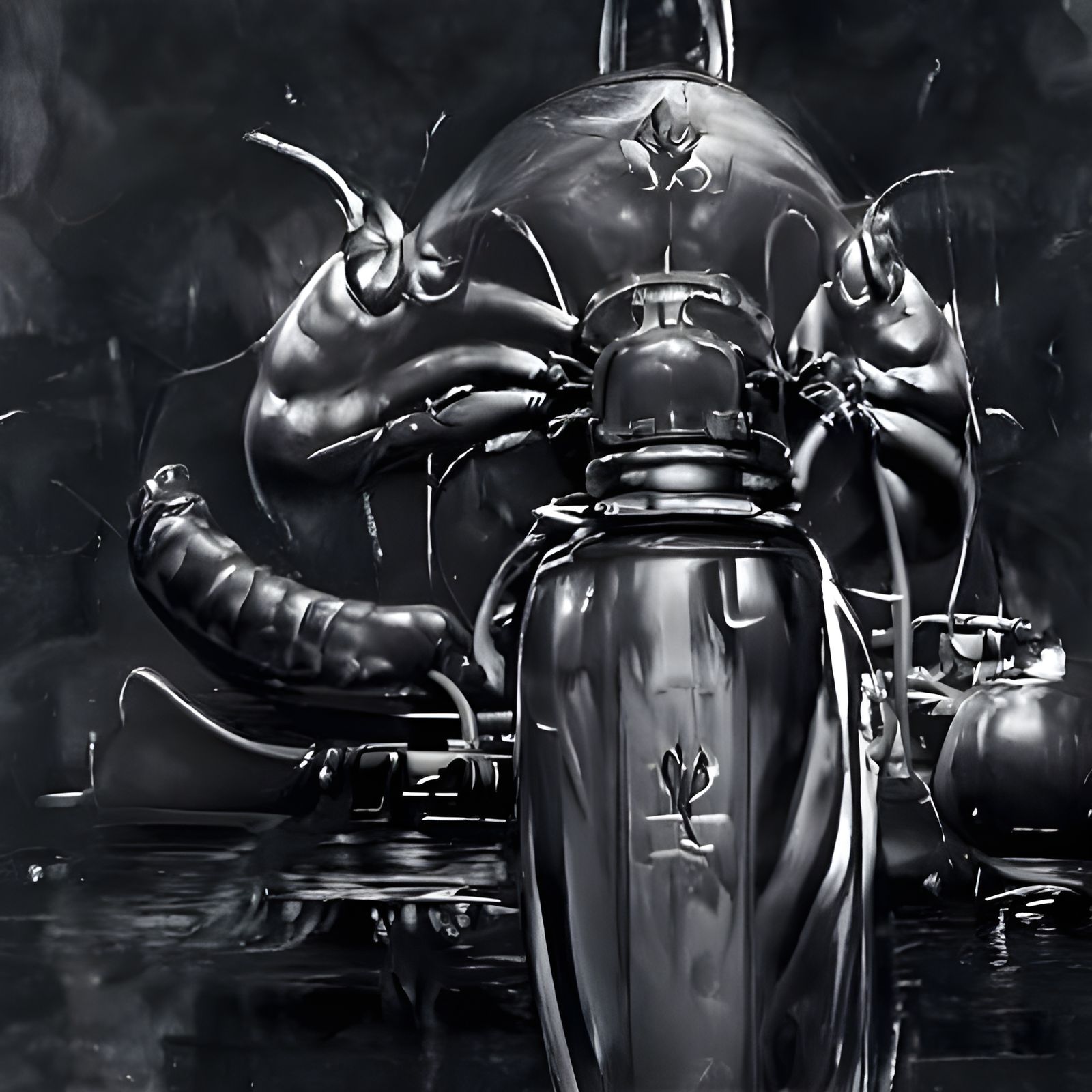 Steampunk Lobster in Oil, Giger Style