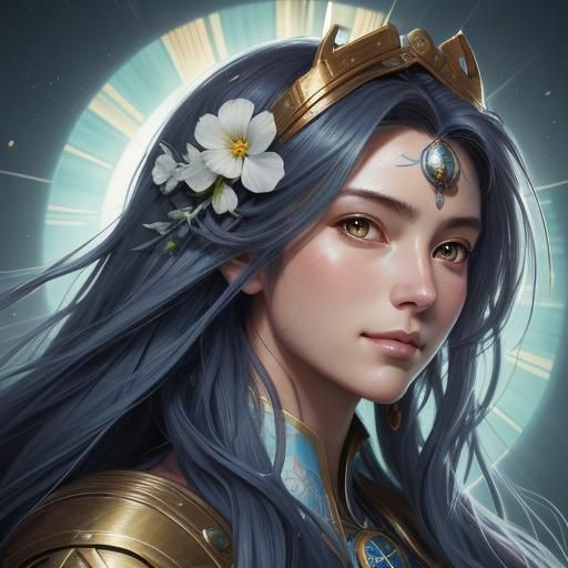 Manga Portrait of Belldandy with Divine Light