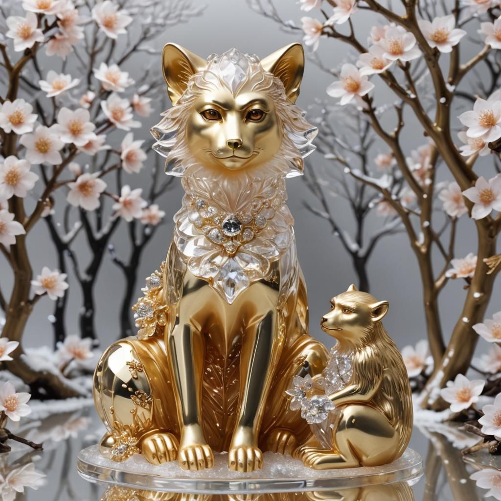 Kitsune Glass Figurine #84
