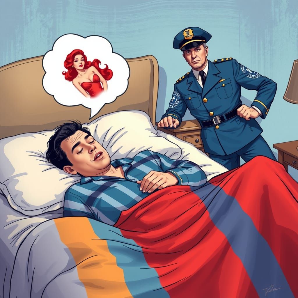 Dreaming of Pin-Up, Whimsical Digital Illustration