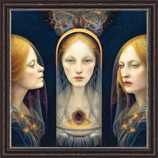 Renaissance Portrait of the Three Fates Weaving