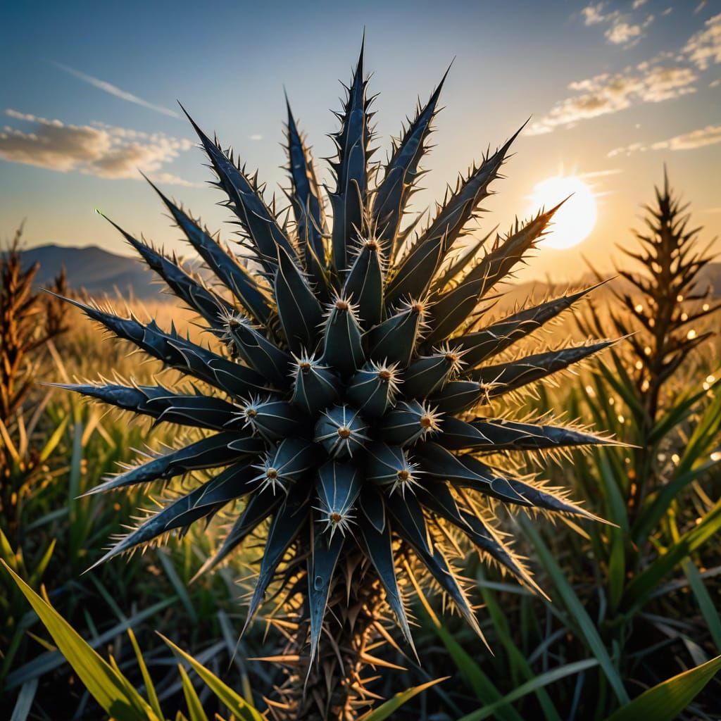 Vibrant Fractal Plant in African Grassland