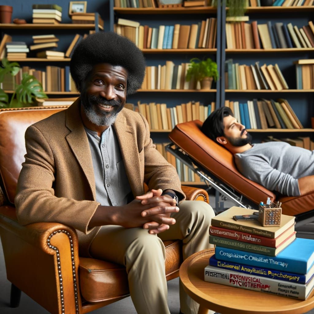 Black Therapist Listening to Patient in Study