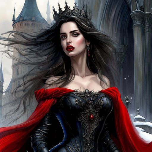 Elegant Gothic Queen in a Glamorous Fantasy Art