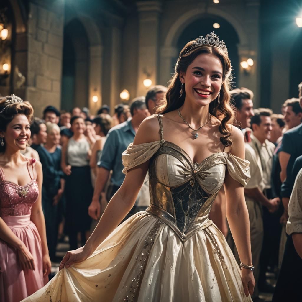 Cinematic Princess Smiles for Audience