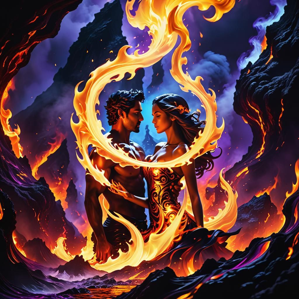 Inferno Dance: Fiery Lovers in Volcanic World