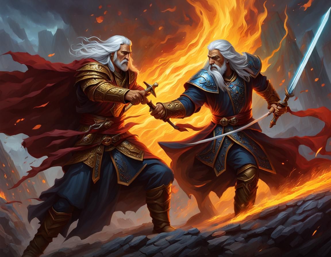 Fantasy Battle Scene in Dungeons and Dragons World