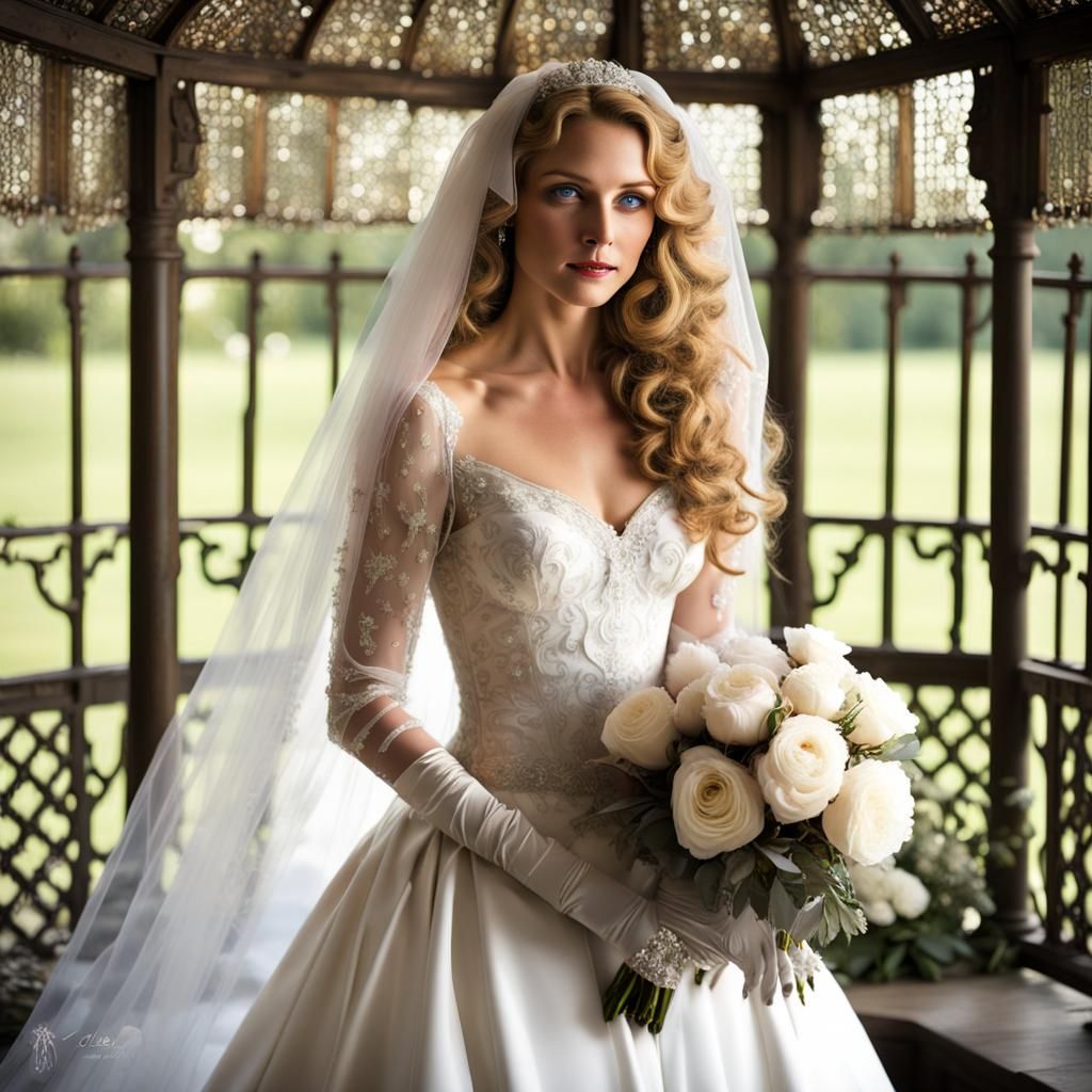 Stunning Bride in Silk and Diamonds Gown