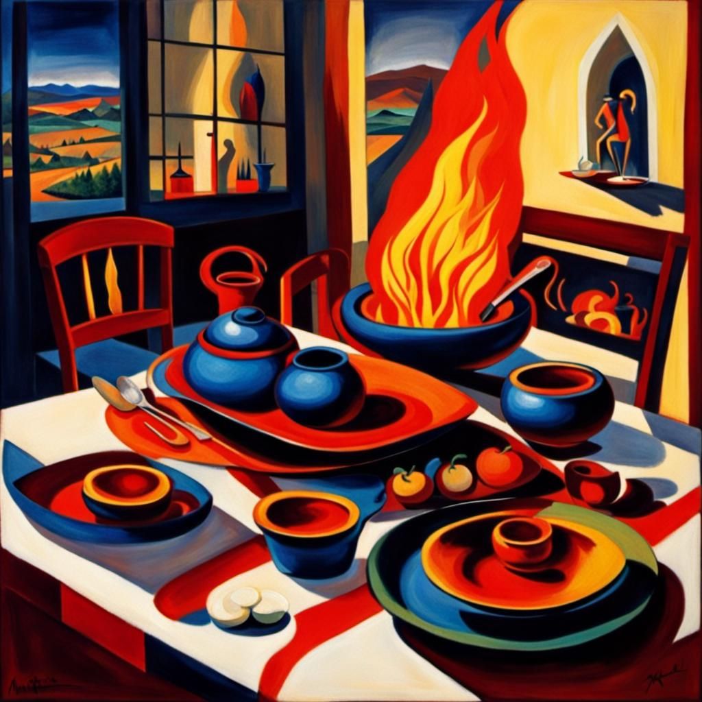 Fiery Furniture: A Surrealist Vision