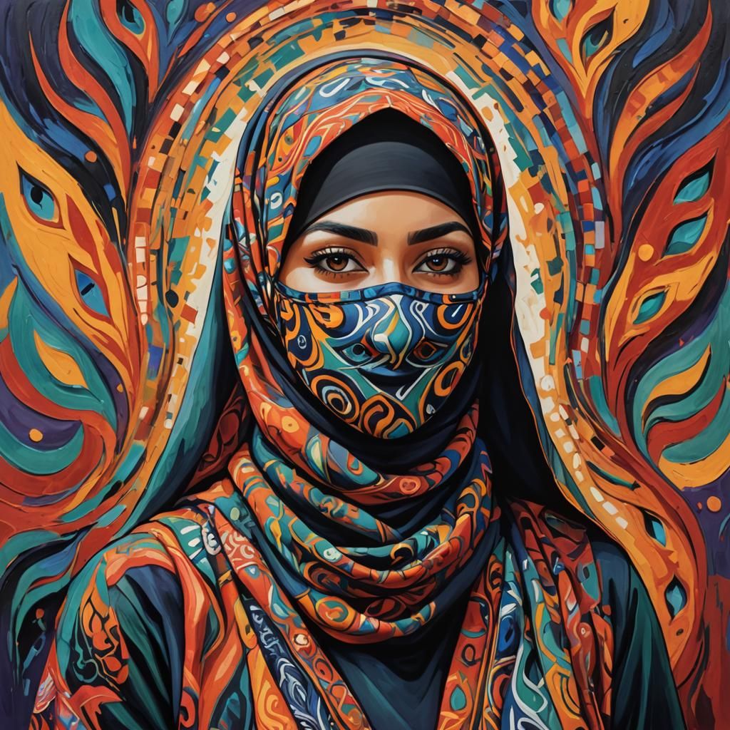 Expressive Portrait of Woman in Hijab