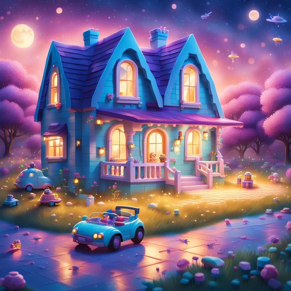 Luxurious Children's House in Whimsical Concept Art