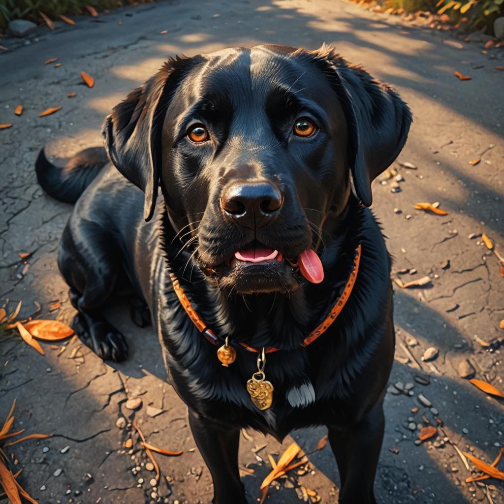 Black Labrador Portrait in Fantasy Concept Art