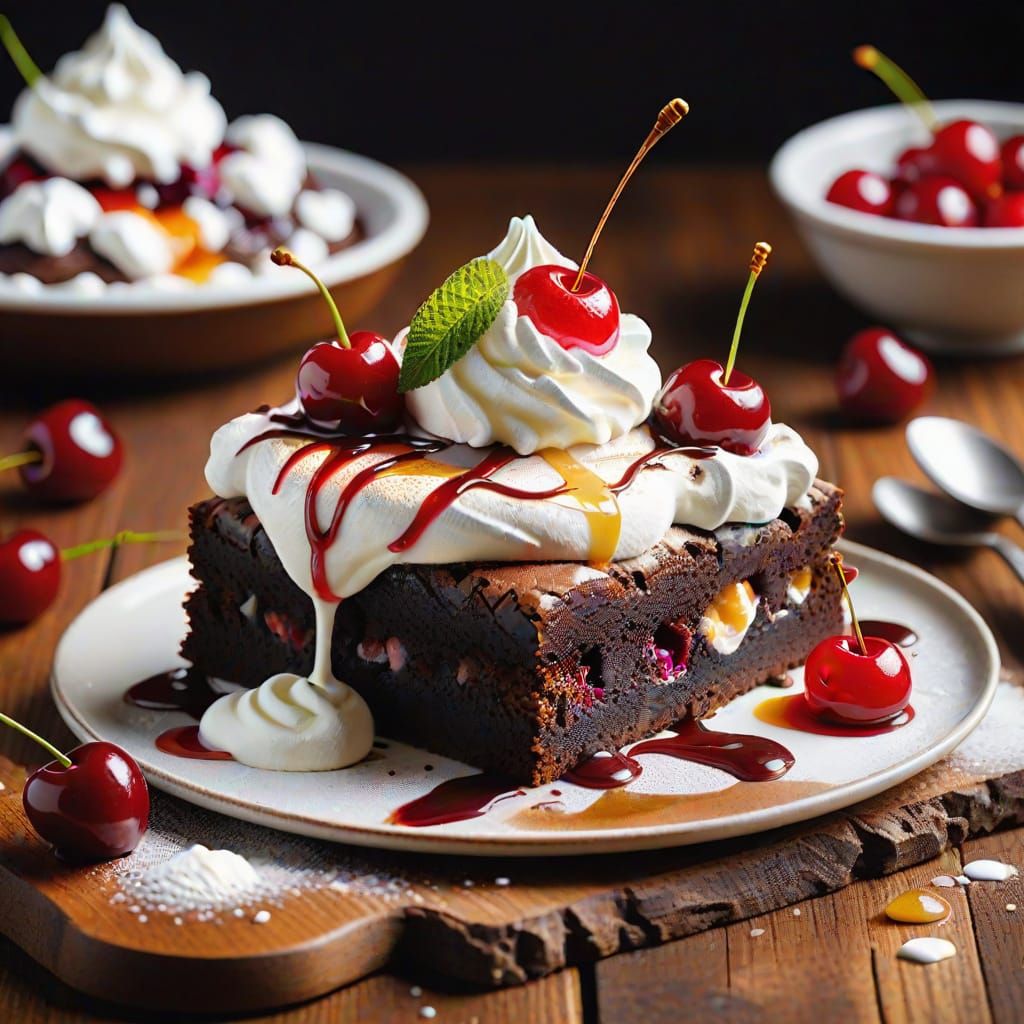 Decadent Brownie in Warm Golden Light