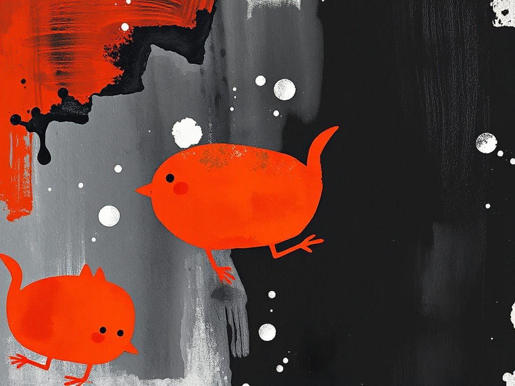 Vibrant Ancient Abstract Artwork in Gouache