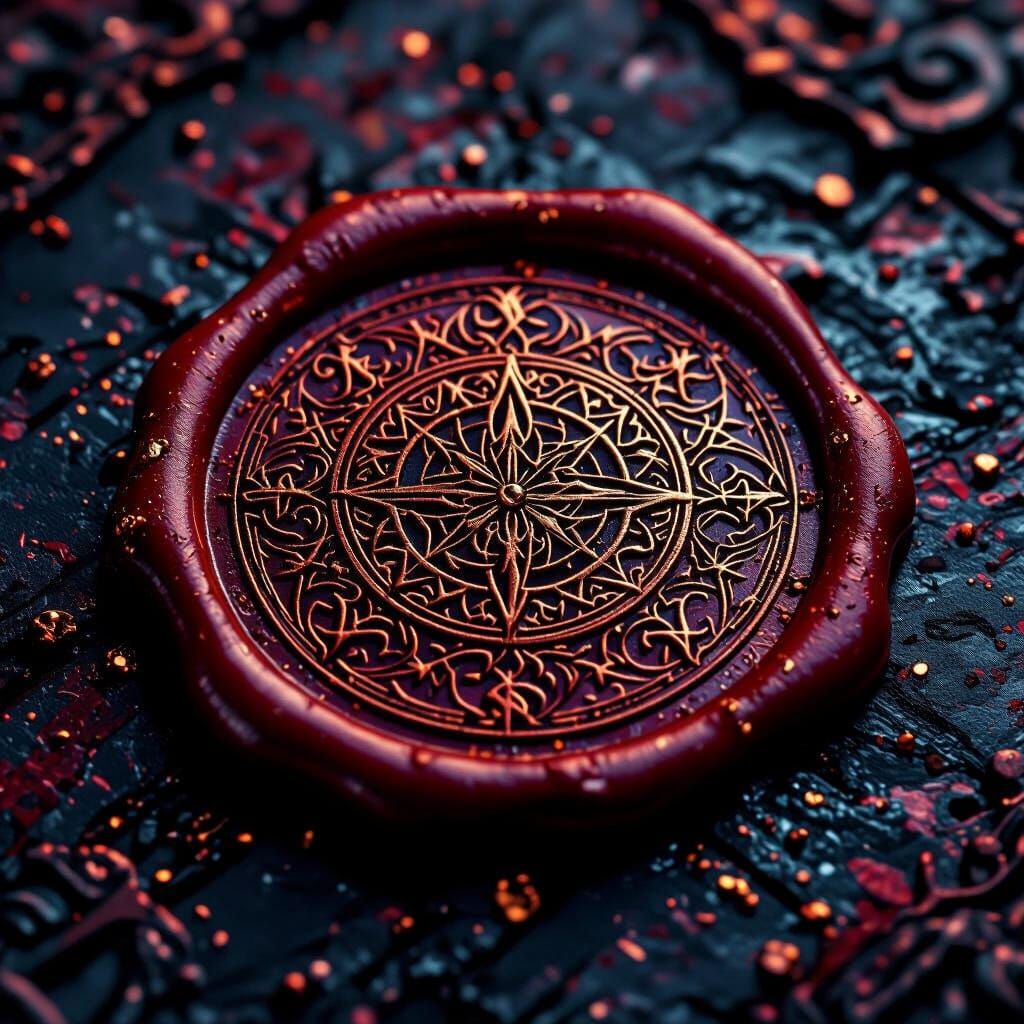 Mystical Wax Seal Concept Art in Detailed Matte Painting