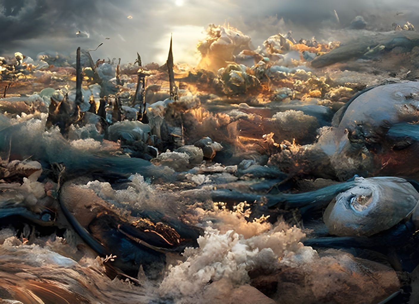 Steampunk Microverse Multilayered Artwork in Surreal Style
