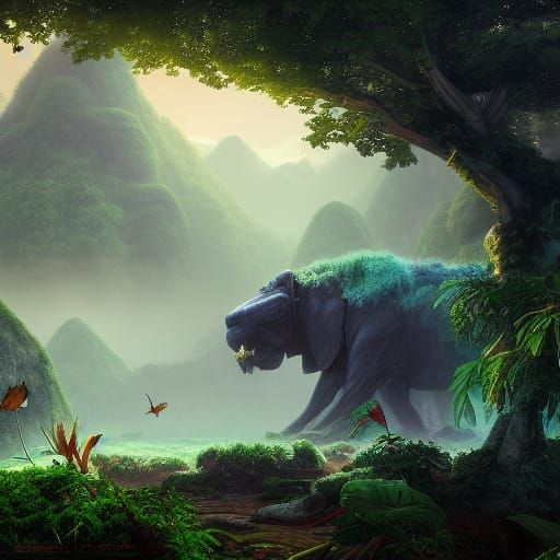 Giant Jungle Landscape with Fantastical Details