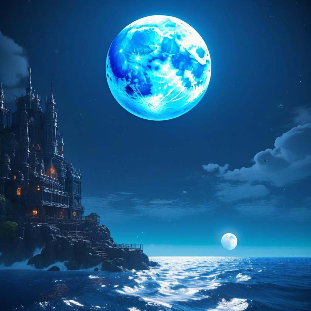Blue Moon Over Blue Sea: Fantasy Concept Art