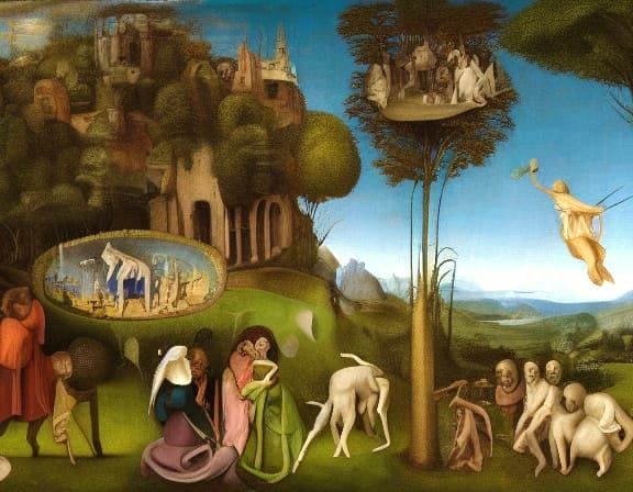 Utopian Garden Dreamscape in Renaissance Style