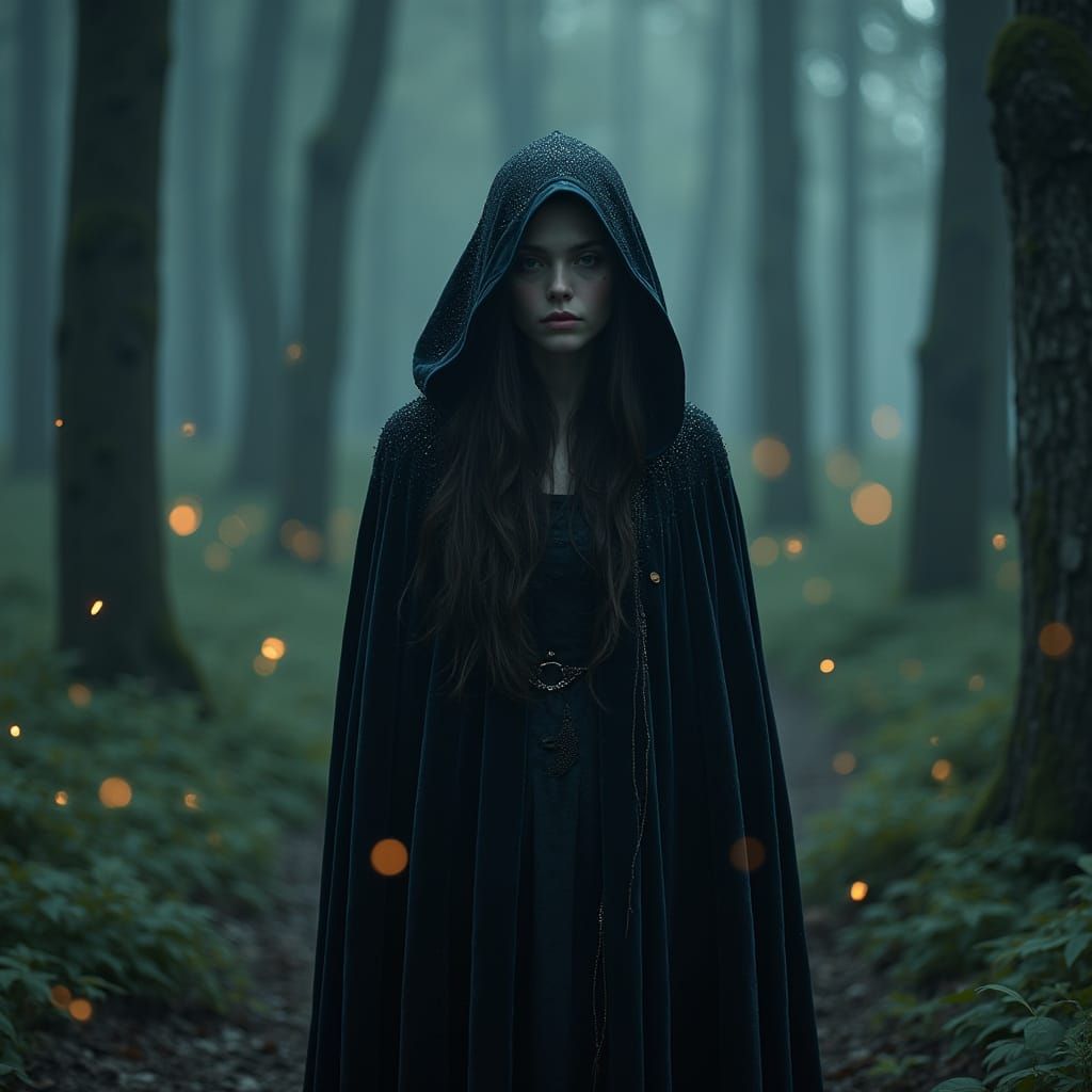 Mystical Cyberpunk Goddess of the Whispering Forest