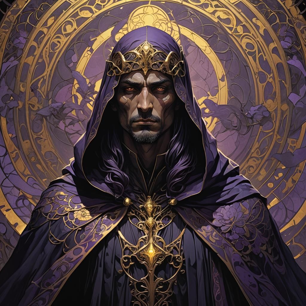 Ominous Watcher in Art Nouveau Style